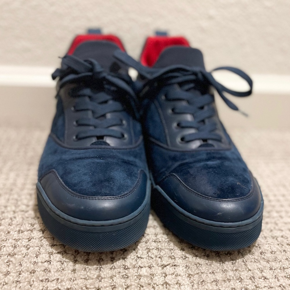 Christian Louboutin - Aurelien Navy Blue Suede Men’s Sneaker